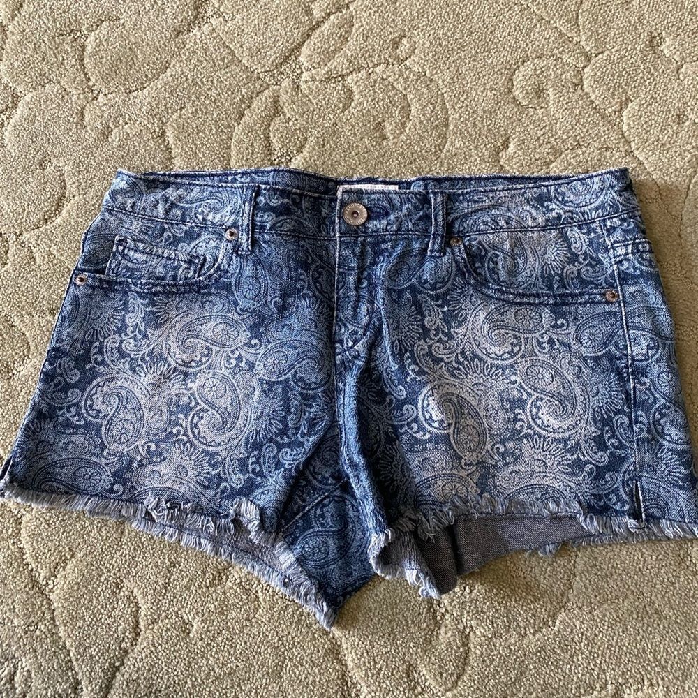 Boho Paisley Denim Shorts